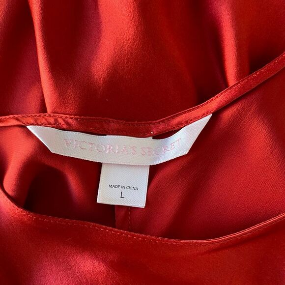 Victoria’s Secret Red Satin Slip Dress – Women’s Large Lingerie Nightgown - Picture 3 of 6